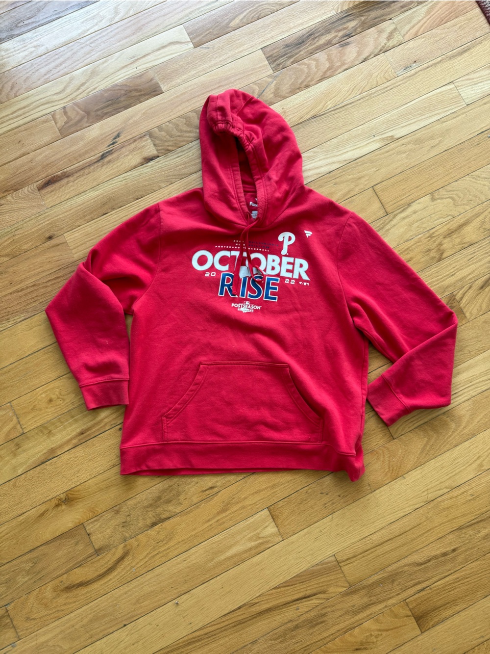 Red "October Rise" Phillies Pullover Hoodie